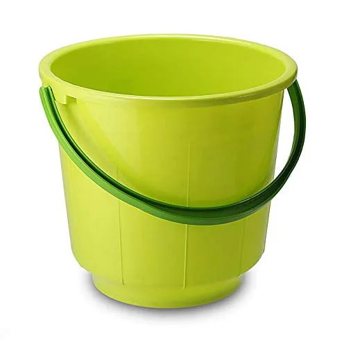 Kuber Industries Unbreakable Strong Plastic Bathroom Bucket 13 LTR (Green) -CTLTC037873