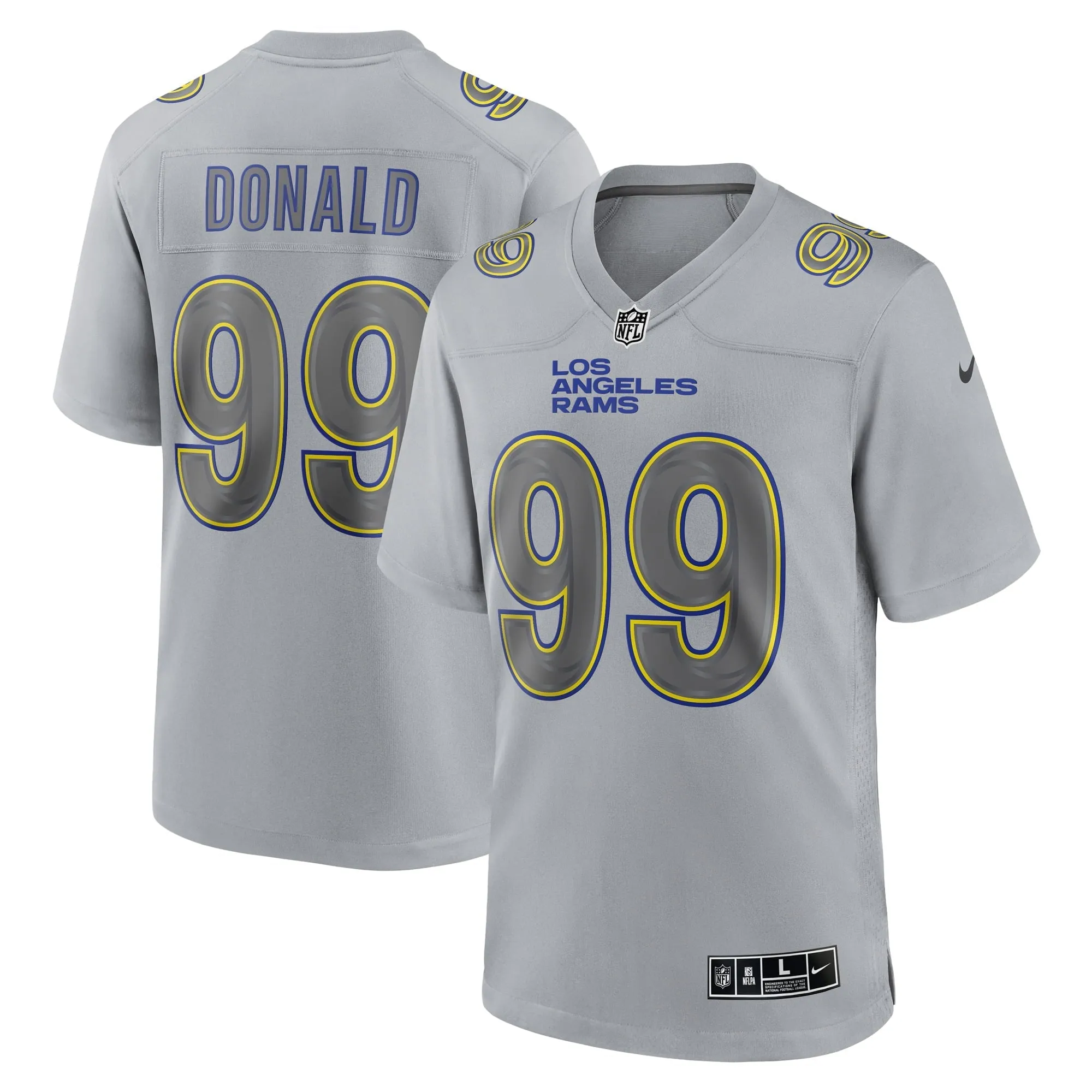 Men's Nike Aaron Donald Gray Los Angeles Rams Atmosphere Fashion Game Jersey