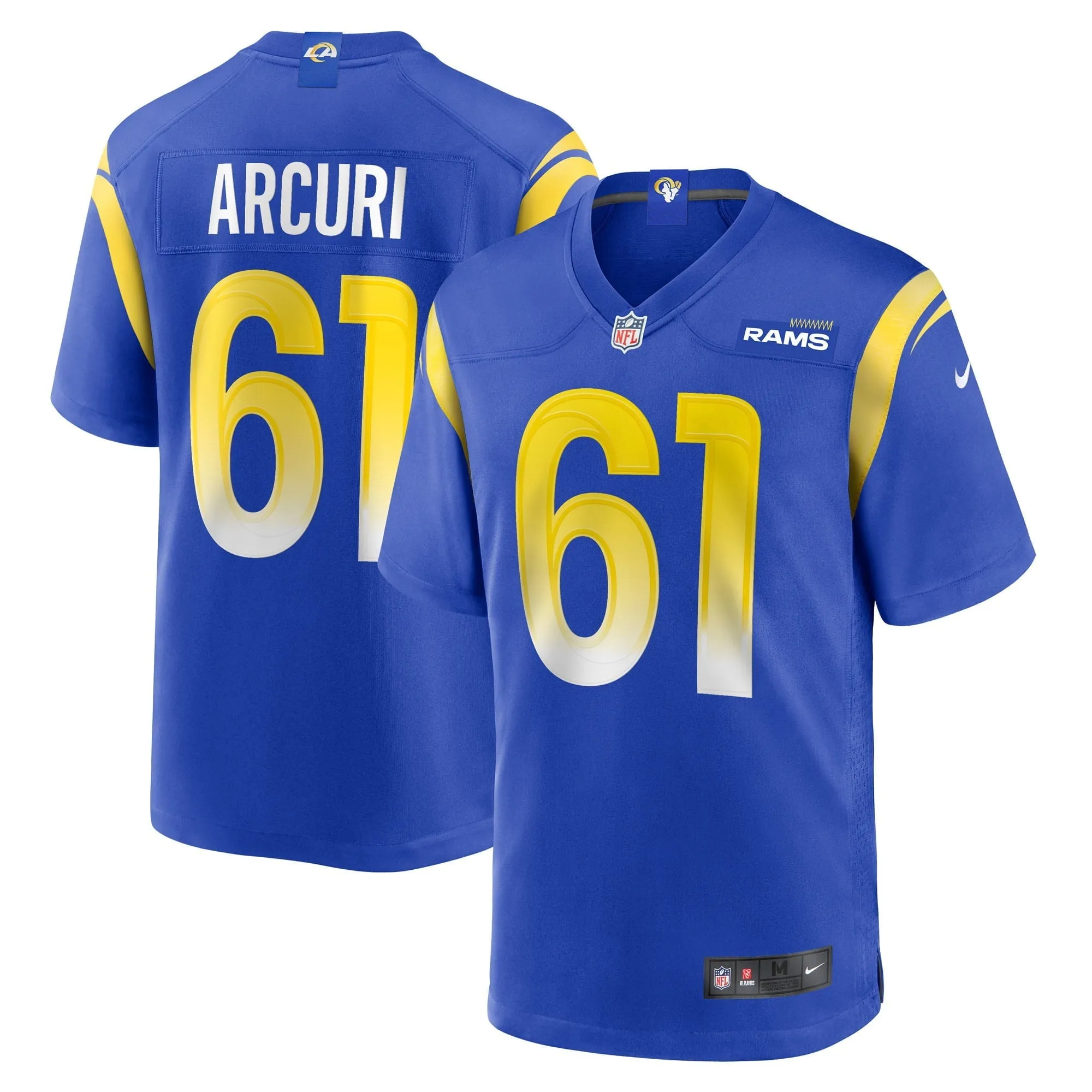 Men's Nike AJ Arcuri Royal Los Angeles Rams Game Player Jersey