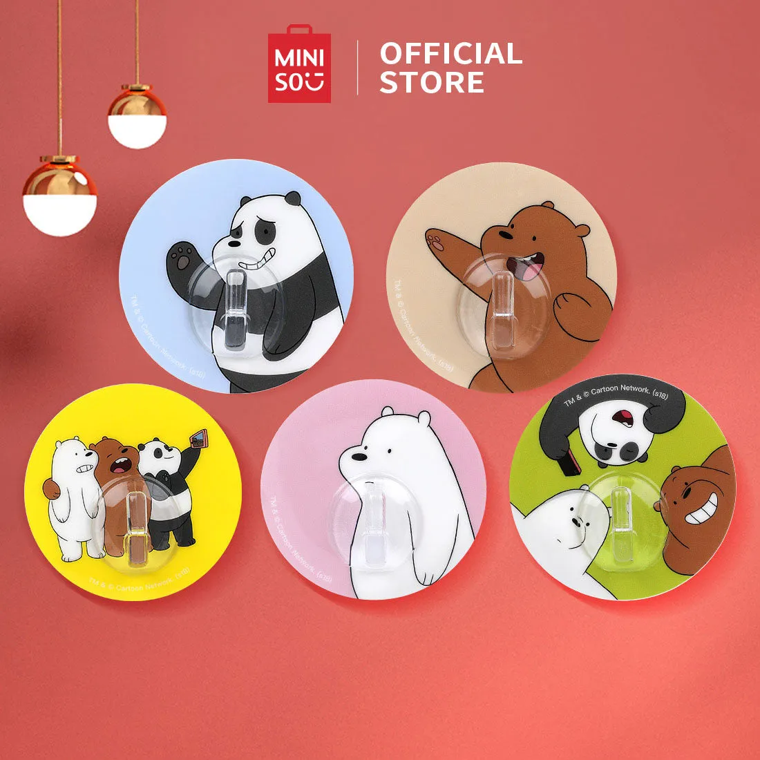 MINISO We Bare Bears- Hook (5 Pack)