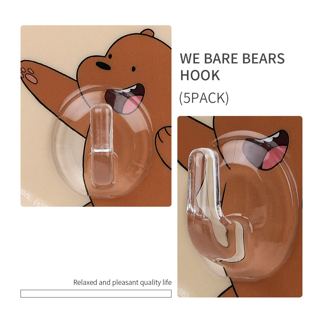 MINISO We Bare Bears- Hook (5 Pack)