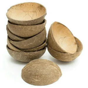 Natural Oval Coconut Shell Bowls- 150ml (Set of 10)