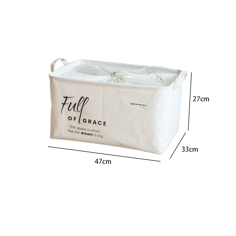 Plain Elegant Foldable Cotton Linen Storage Box