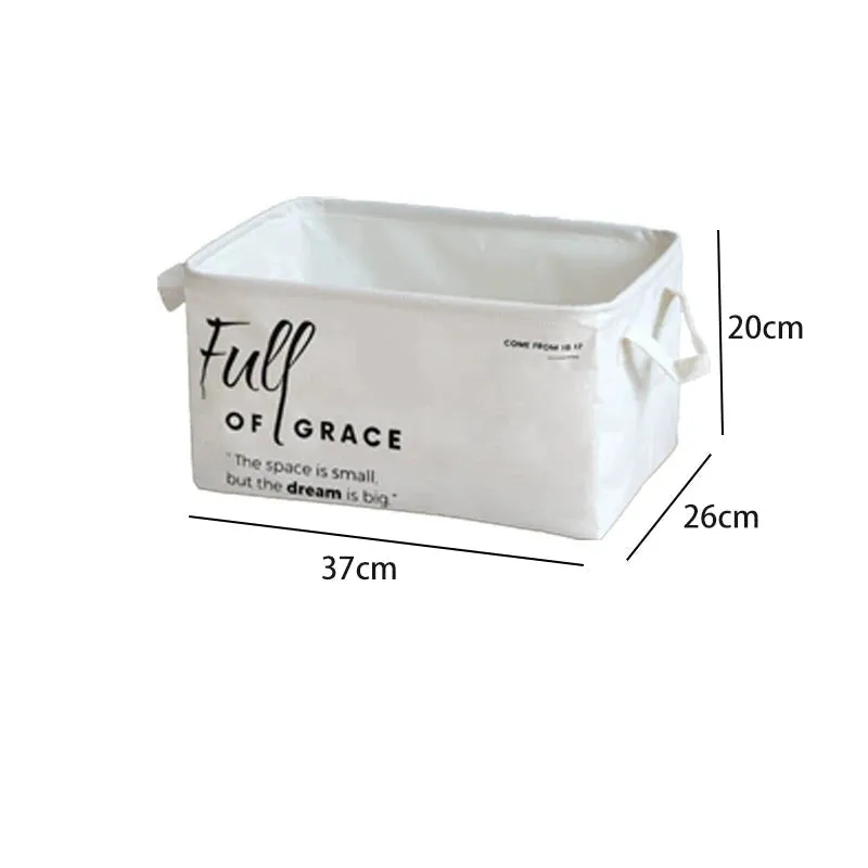 Plain Elegant Foldable Cotton Linen Storage Box