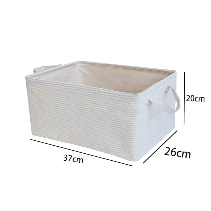 Plain Elegant Foldable Cotton Linen Storage Box