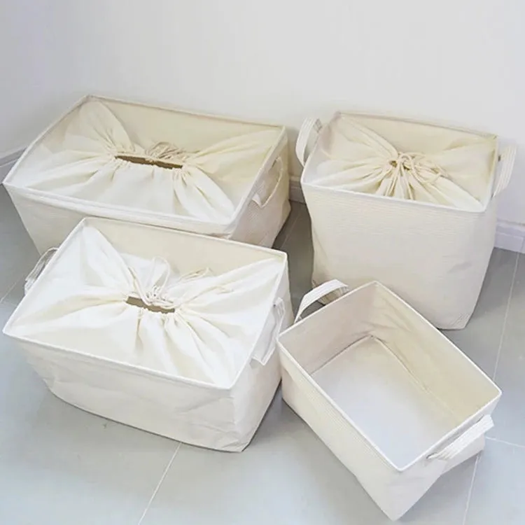 Plain Elegant Foldable Cotton Linen Storage Box