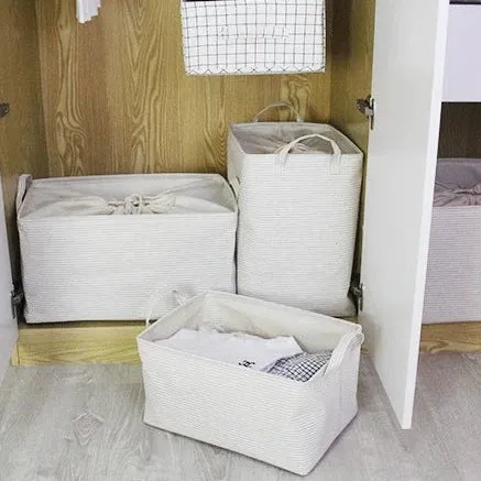 Plain Elegant Foldable Cotton Linen Storage Box