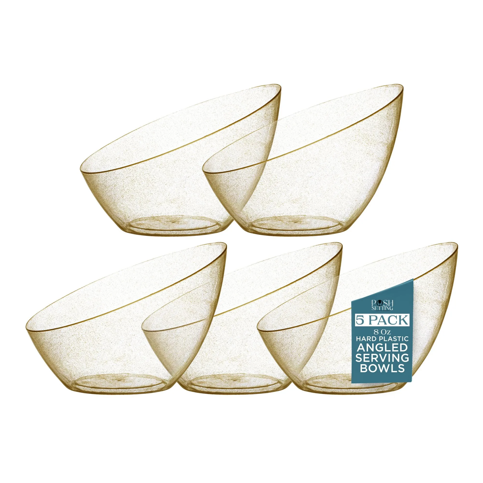 Posh Setting -  Elegant Angled Plastic Serving Bowls