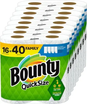 Quick-Size Paper Towels, White, 16 Family Rolls = 40 Regular Rolls