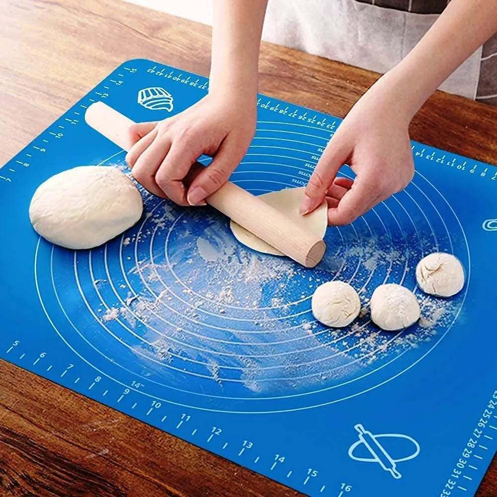 RUCON® Silicone Baking Mat Roti mat Silicone Chapati Atta Kneading Mat Non-Stick Fondant Rolling Mat Stretchable for Kitchen Roti Chapati Cake – Multicolor (Baking Mat 50 * 40 cm)