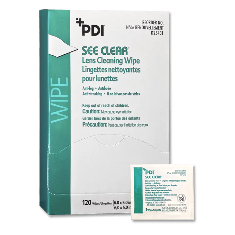 See Clear Lens Cleaning Wipes by PDI 120/Box