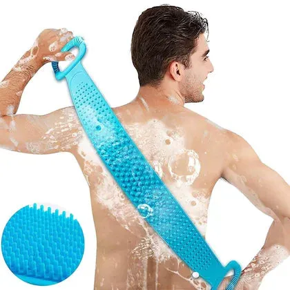 SHERICE Silicone Bath Belt Scrubber Exfoliating, Eco-Friendly, Easy to Clean, Long-Lasting Body Shower Brush with Handle for Ultimate Hygiene and Luxury Bathing Bliss.