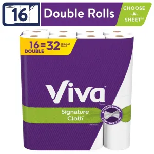 Signature Cloth Paper Towels 16 Double Rolls 94 Sheets per Roll (1,504 Total)