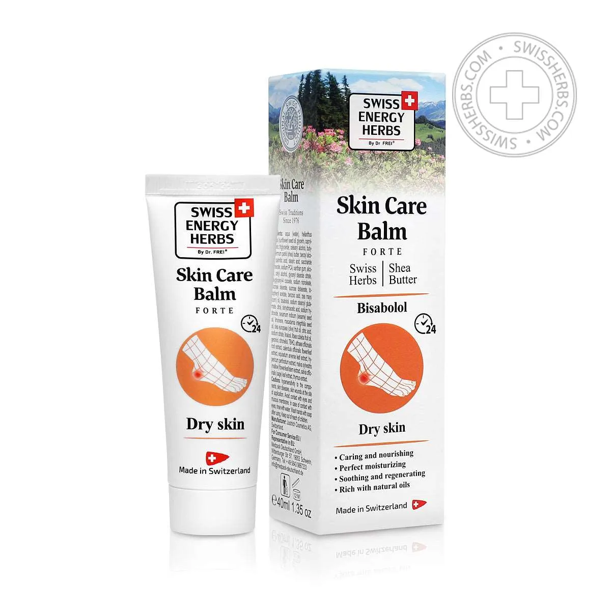 SKIN CARE BALM balm for dry and rough skin, 7 Swiss herbs   vitamin E   bisabolol   pentavitin, 40 ml.