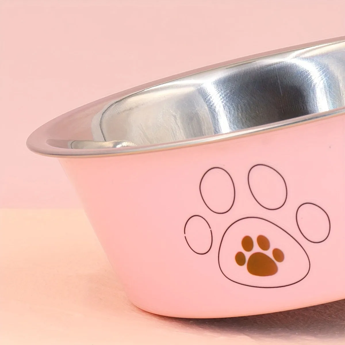 Sturdy NonSlip Dog Bowl with Paw Prints