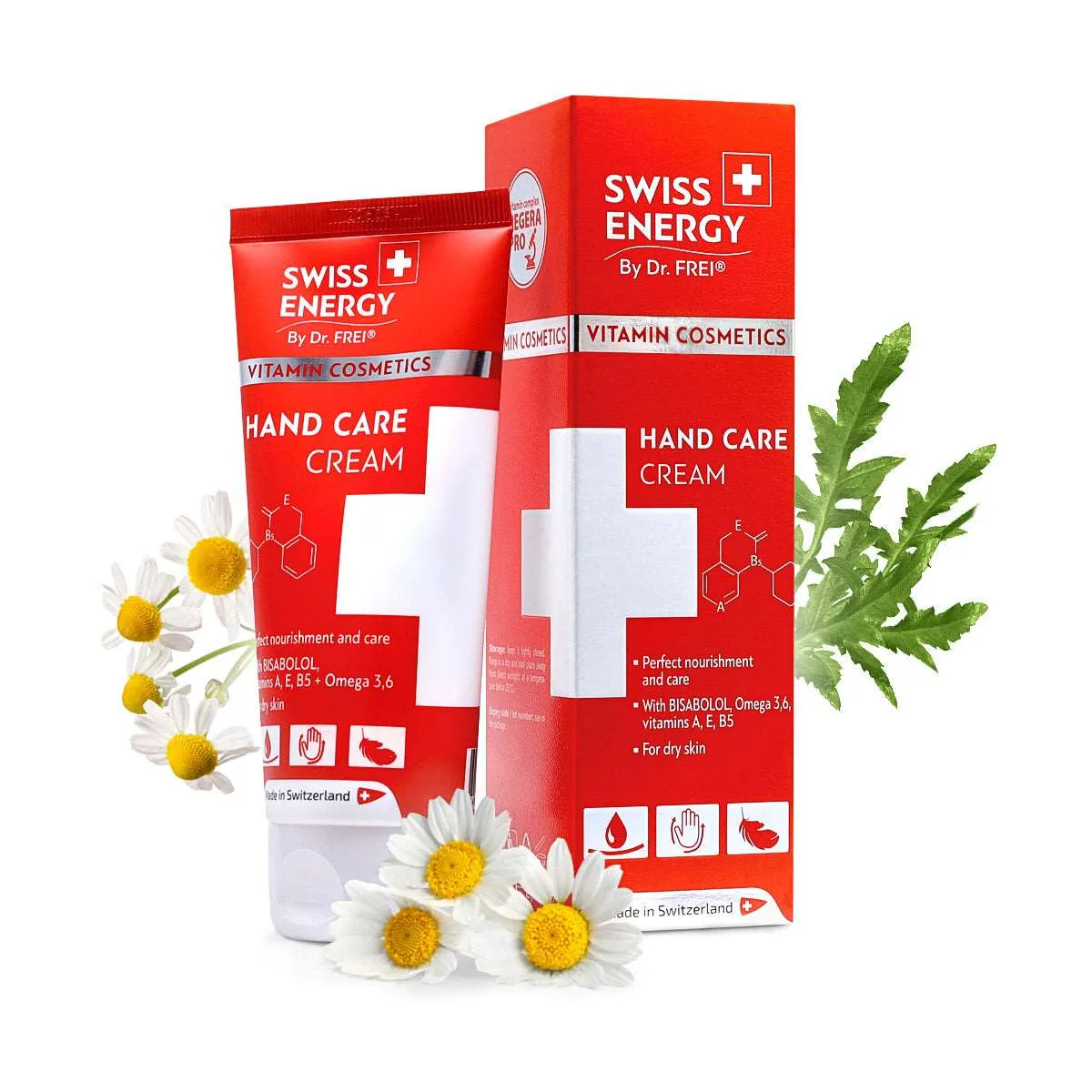 Swiss Energy, hand nourishing cream with bisabolol, menthol, omega-3,6 and vitamins, 75 ml.