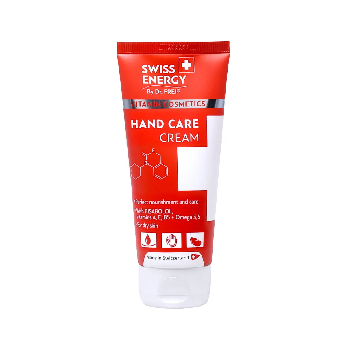 Swiss Energy, hand nourishing cream with bisabolol, menthol, omega-3,6 and vitamins, 75 ml.