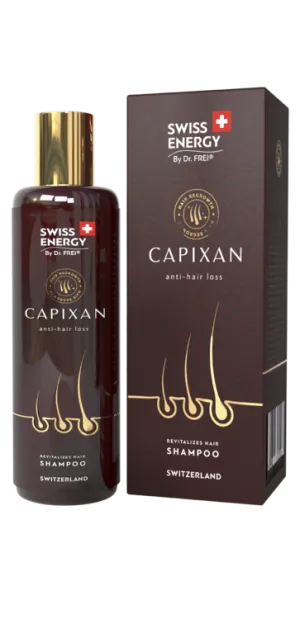 Swiss Energy, Shampoo Capixan 1%, prevention of hair loss and restoring the nutrition of the hair follicle, 200 ml.