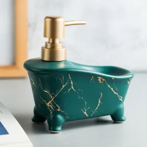 The Better Home 350 ML Green Ceramic Soap Dispenser for Bathroom | Bathroom Accessories | Handwash Dispenser | Liquid Soap Dispenser for Kitchen | Handwash Bottle | Hand Wash Dispensers Pump