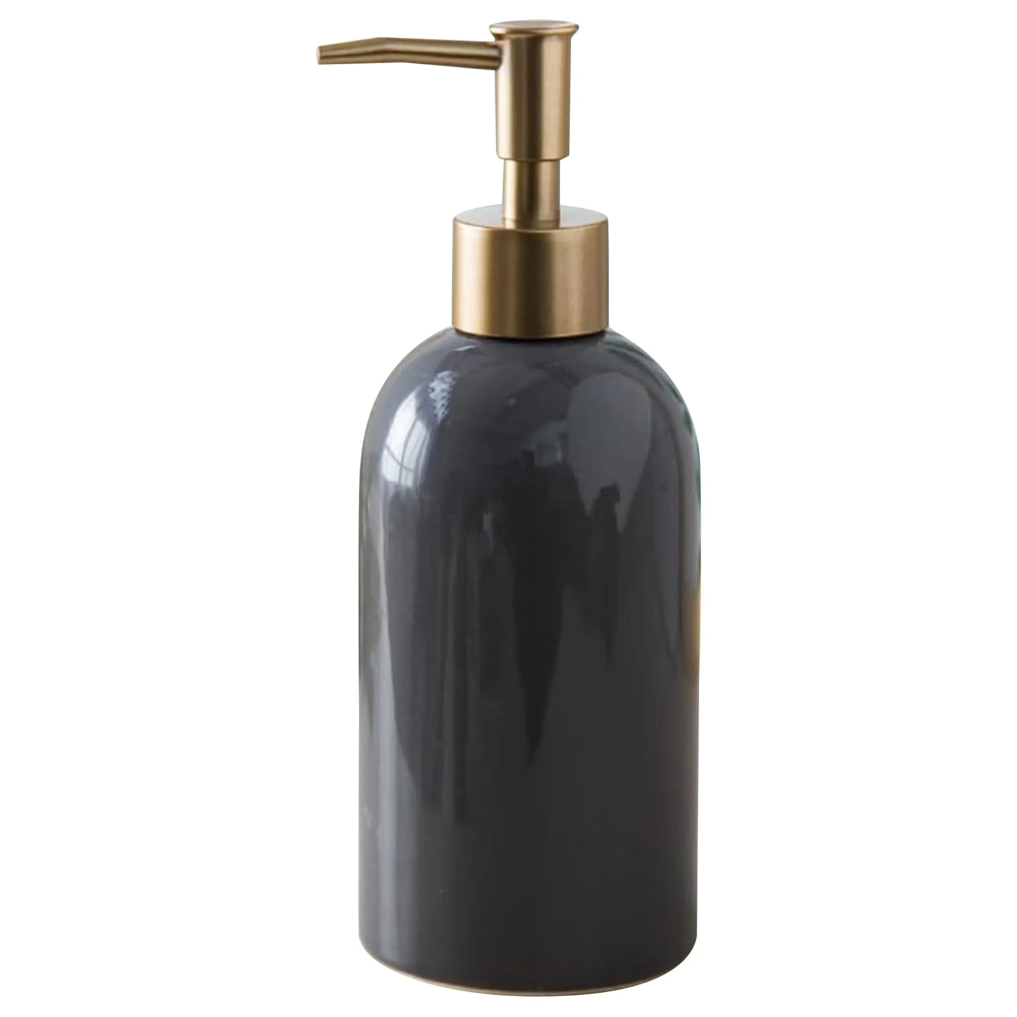 The Better Home 420ML Ceramic Soap Dispenser for Bathroom | Liquid Soap Dispenser for Kitchen | Handwash Dispenser | Bathroom Accessories | Handwash Bottle | Hand Wash Dispensers Pump | Grey