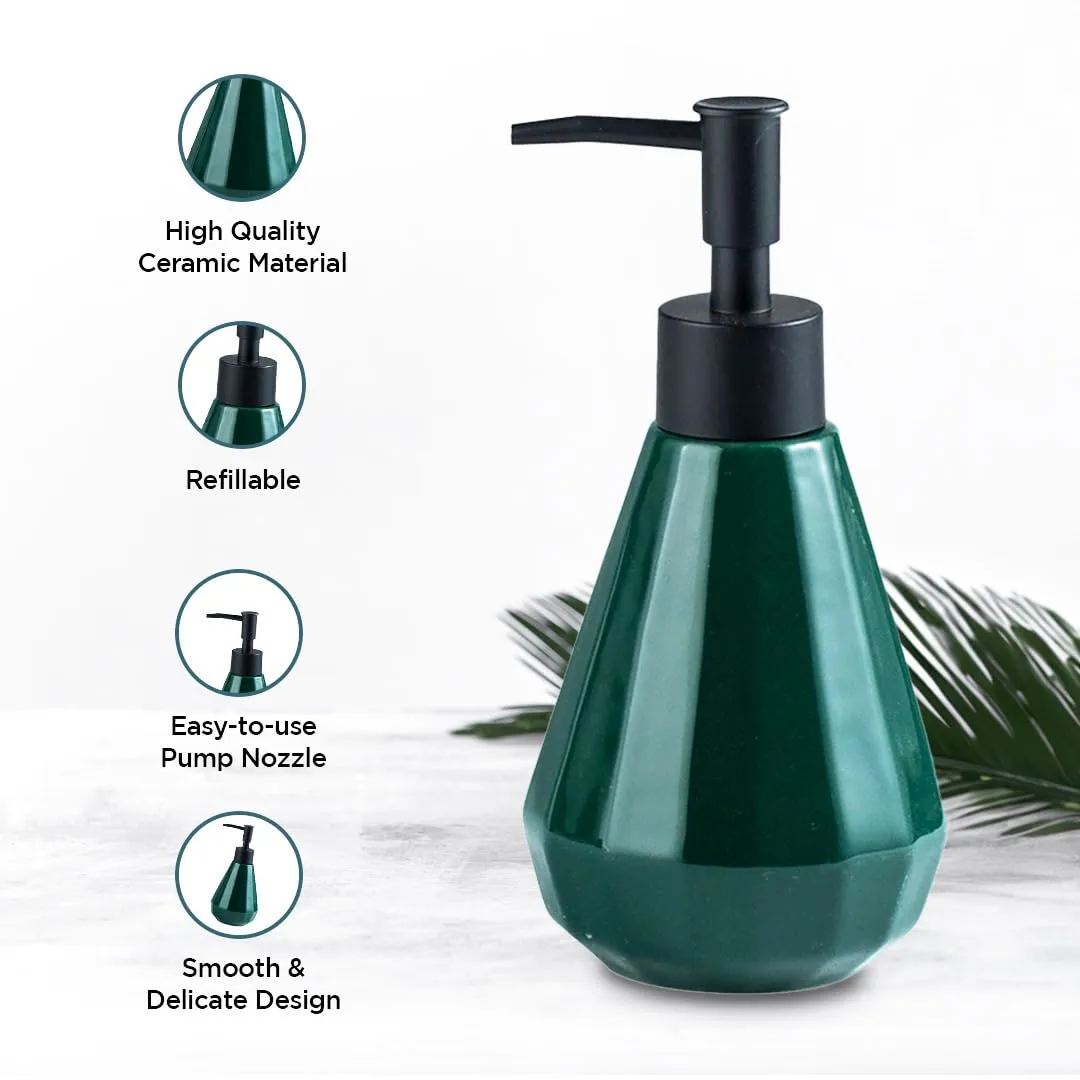 UMAI Liquid Soap Dispenser | Stoneware | Bathroom Sanitizer, Lotion, Shampoo Dispenser | Ceramic Handwash Bottle for Kitchen | Soap Dispenser for Wash Basin | Bathroom Accessories | 250 ml (Grey)