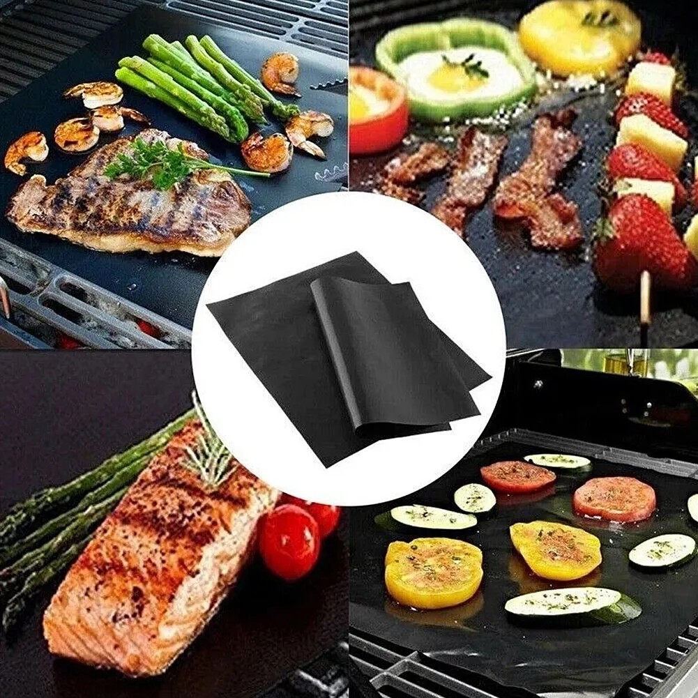 US 10~20 Pack Grill Mats Non-Stick Reusable Outdoor Grilling BBQ Baking Cooking