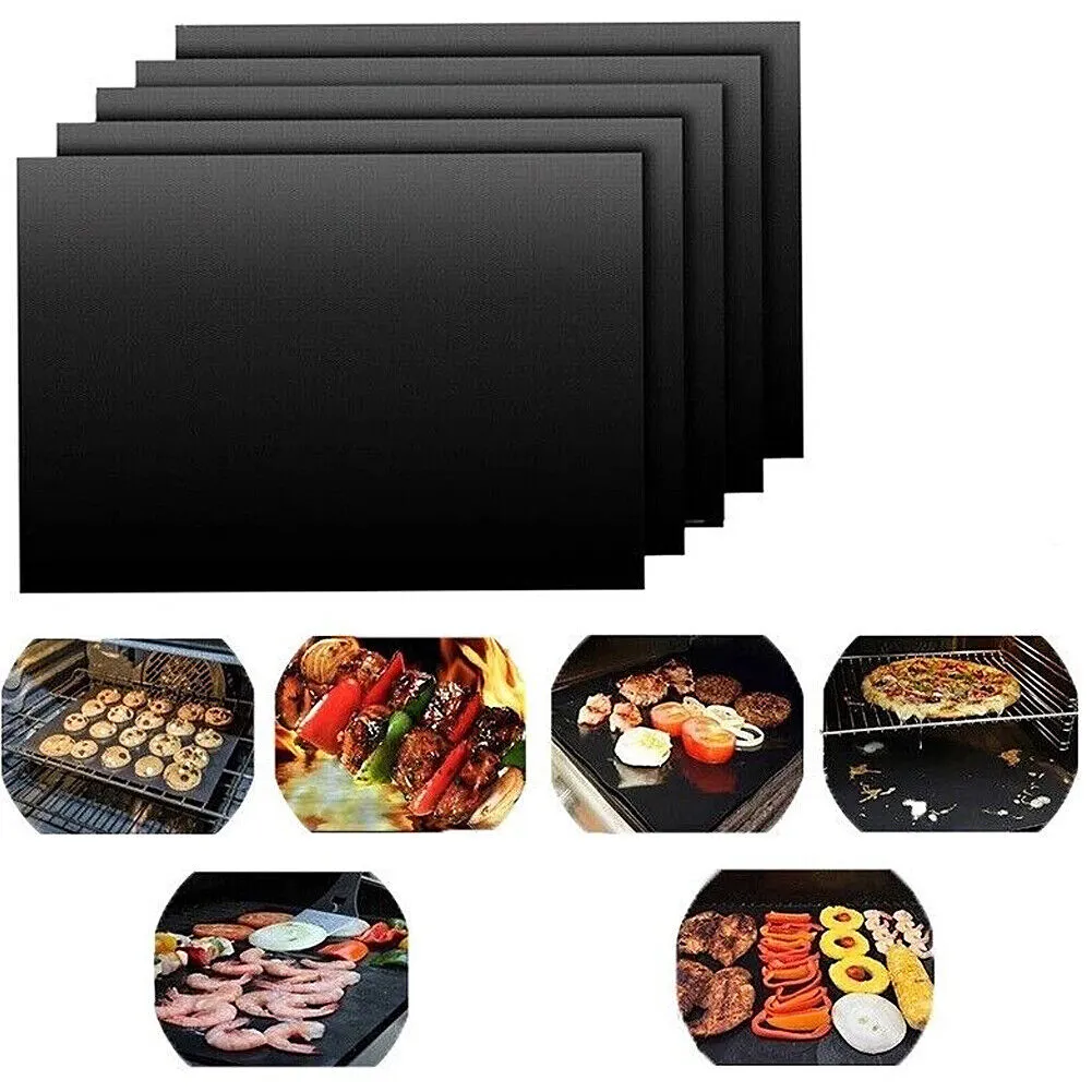 US 10~20 Pack Grill Mats Non-Stick Reusable Outdoor Grilling BBQ Baking Cooking