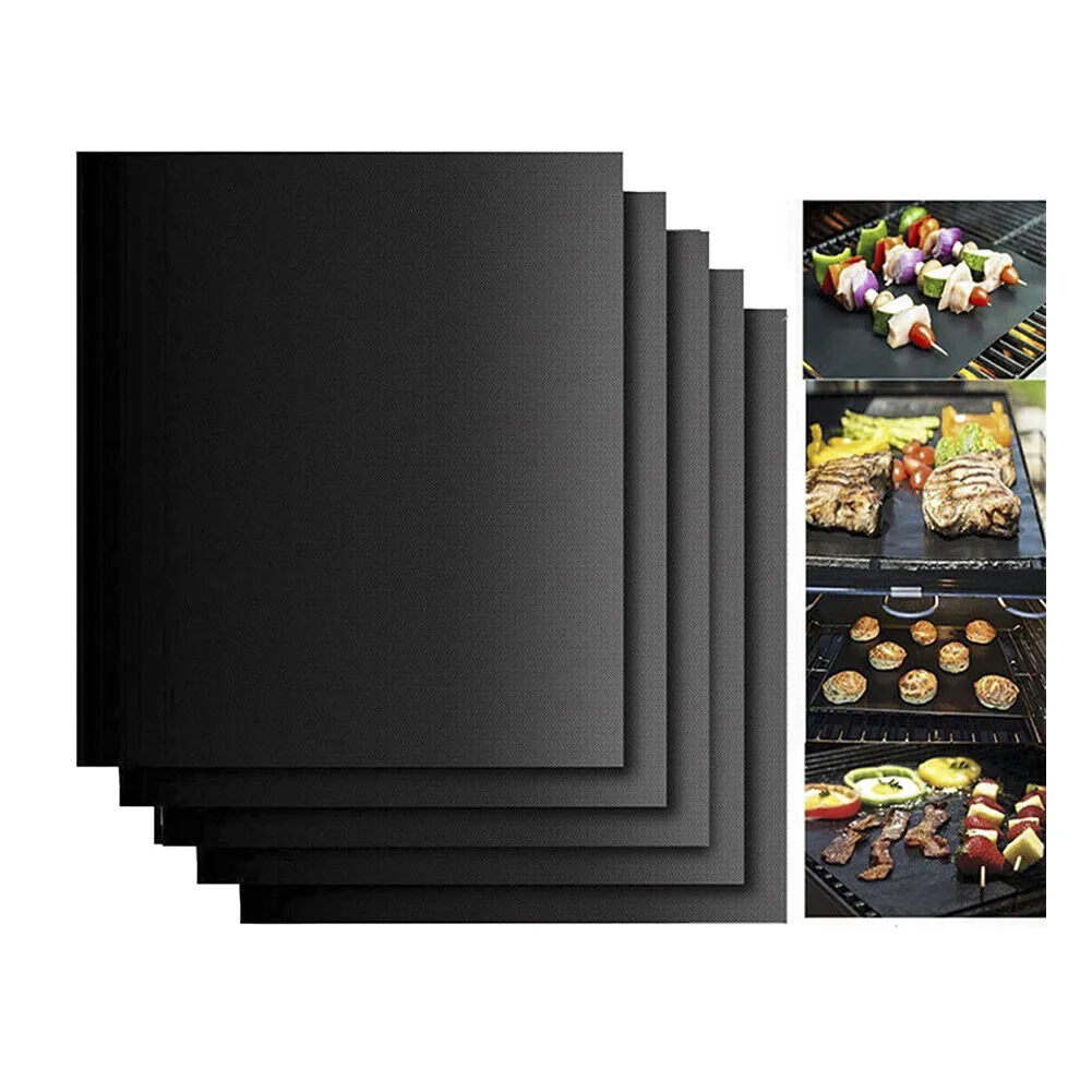 US 10~20 Pack Grill Mats Non-Stick Reusable Outdoor Grilling BBQ Baking Cooking