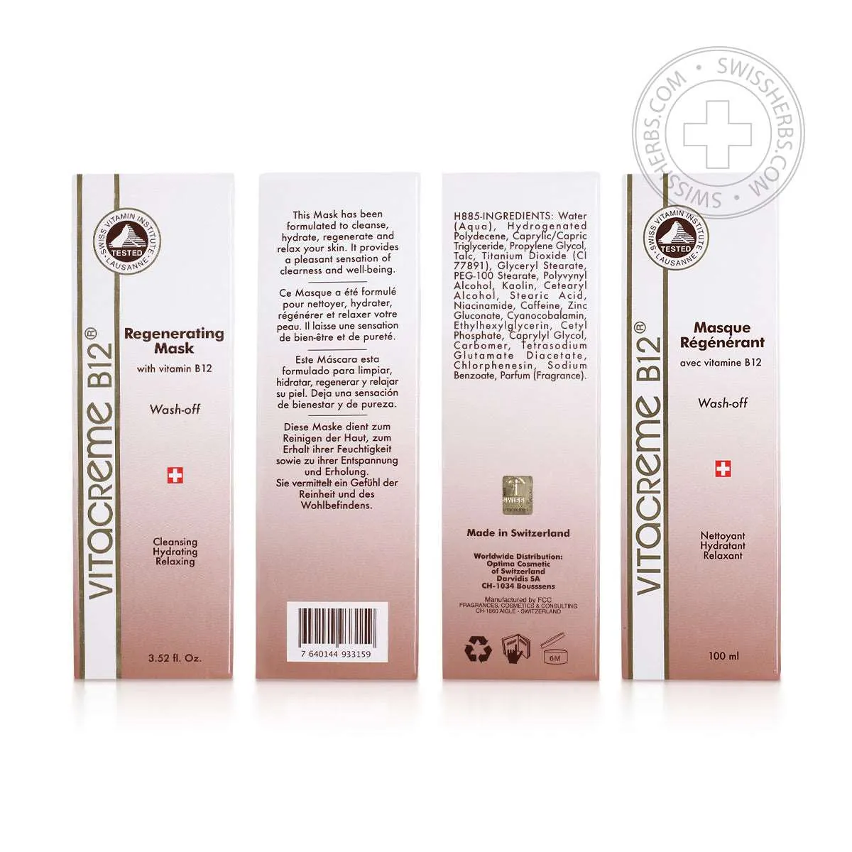 Vitacreme B12 Regenerating and Moisturising Mask for Face and Neck, 100 ml.