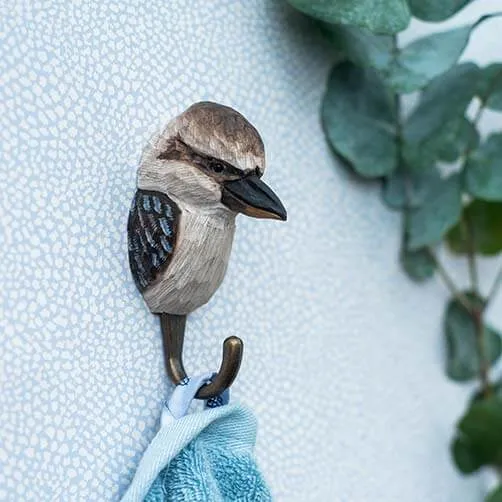 Wildlife Garden - Hand Carved Hook - Kookaburra