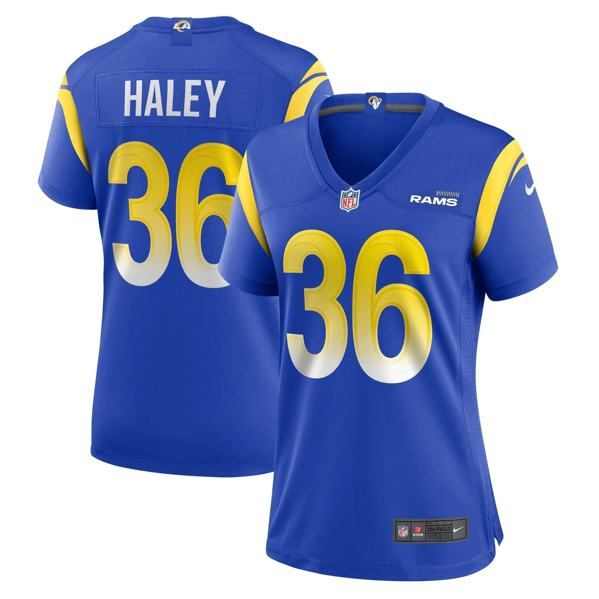 Women's Nike Grant Haley Royal Los Angeles Rams Game Player Jersey