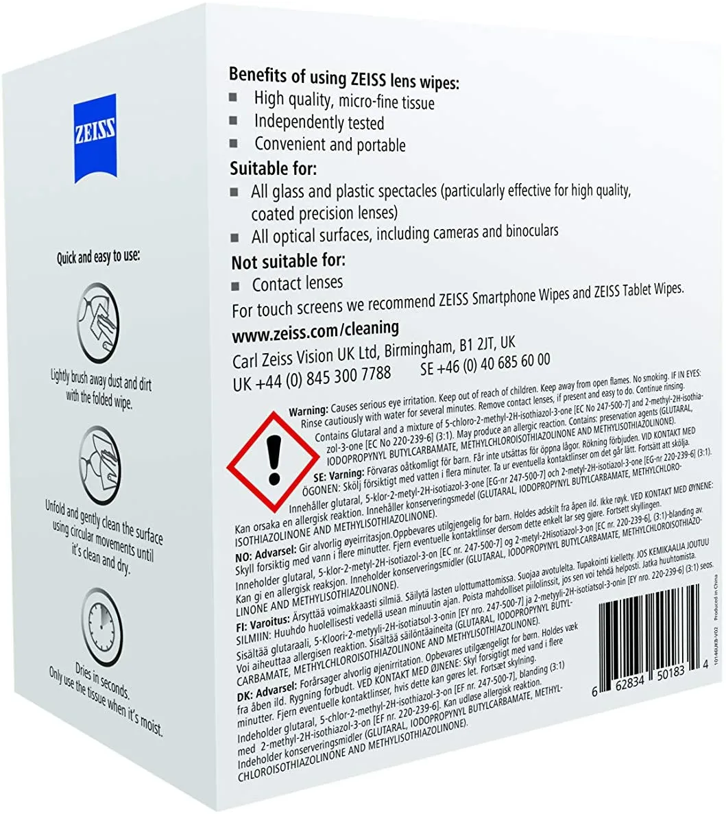 ZEISS Lens Wipes - Pack of 200